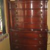 1940s 7-drawer mahogany chest on chest
